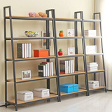 宜家现代简约组合钢木书架铁艺储物架书柜定制多层收纳置物架