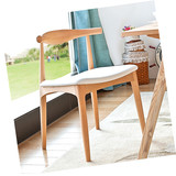 北欧现代简约实木餐椅水曲柳 实木牛角椅 咖啡厅西餐厅桌椅组合