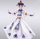 长裙袍新款少数民族蒙古族服装女内蒙舞蹈成人舞台表演大摆裙包邮