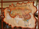 蒙古皮画内蒙古特色工艺品手绘整张真皮挂画蒙古帝国图餐厅装饰画