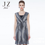 JUZUI玖姿专柜 2015夏装新款女连衣裙 时尚修身无袖印花大码