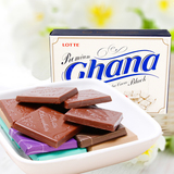 【预售】乐天黑加纳Ghana纯黑高浓度巧克力90g喜糖进口零食办公室
