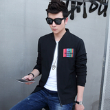 韩版春秋季男士立领单衣夹克男装外套时尚潮流青年修身型休闲上衣