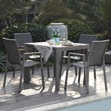 现代欧式室外铝合金柚木家具户外休闲一桌四椅庭院花园桌椅组合