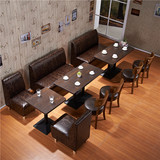 咖啡厅沙发 复古西餐厅奶茶店甜品店酒吧咖啡馆卡座沙发桌椅组合