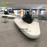 现代时尚公共区域多人休息座椅 商场酒店机场玻璃钢椅子花坛组合