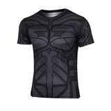 蝙蝠侠英雄男运动速干T恤短袖紧身衣排汗训练跑步户外透气健身服