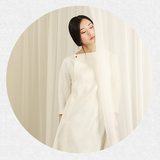 起念2016新款古琴服一字领禅意中式改良气质白色中长款仙女连衣裙