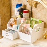 欧式浴室防水化妆品收纳盒抽屉 卫生间梳妆洗漱台塑料置物架包邮