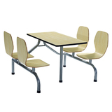 【厂家直销】鸿凯不锈钢餐桌家用校用简易桌子四人连体餐桌椅