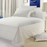 60支纯棉贡缎白色床单五星级宾馆酒店专用全棉单双人单件床单