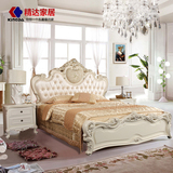 精达 欧式双人床大床.18m 法式床铺 欧美多特式1.8米实木床白色