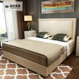 美式布艺床简约1.5米1.8米北欧双人床欧式时尚个性储物真皮软床