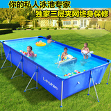 超大号支架游泳池 家庭儿童泳池方形圆形加高加厚成人泳池AGP夹网