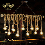 loft创意水管麻绳餐厅创意咖啡馆酒吧台服装店北欧复古工业吊灯