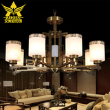 艾米欧 新中式吊灯全铜吊灯现代简约云石客厅灯别墅餐厅卧室灯具