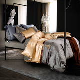 奢华高档真丝纯棉贡缎四件套 样板房床单式1.8m床双人欧式床品