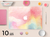 粉色水彩贴纸MacBookAir13pro15苹果笔记本电脑外壳创意保护贴膜