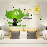 森林城堡水晶亚克力3d立体墙贴画客厅卧室沙发儿童房家居装饰墙壁
