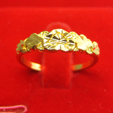不掉色 黄金戒指 男女未镶嵌镀金 仿金24K戒子食指环情侣结婚饰品