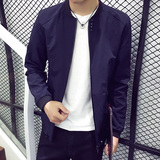 秋季男士薄款夹克衫青年韩版开衫外套修身上衣褂子学生棒球服潮