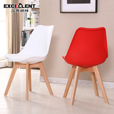 欧式实木餐椅伊姆斯椅设计师椅子休闲咖啡椅靠背椅创意洽谈接待椅