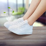 夏季女鞋透气休闲鞋韩版板鞋女式白色运动鞋真皮小白鞋潮鞋厚底鞋