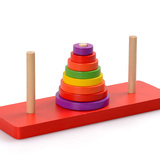 汉诺塔河内塔 益智区域玩具幼儿园4-6岁儿童蒙氏早教实木积木玩具