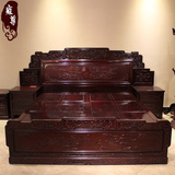 雍尊新款非洲酸枝木床东阳红木家具非洲酸枝床1.8米双人大床组合