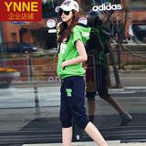 【天天特价】跑步休闲运动套装女夏季韩国七分裤宽松运动服两件套