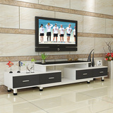 新款钢化玻璃电视柜茶几组合简约现代欧式小户型客厅伸缩电视机柜