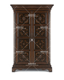 法国古董实木大衣橱 法式美式实木雕花衣柜 仿古做旧储物柜 定制