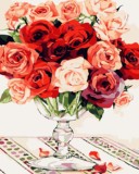 diy数字油画客厅卧室风景植物花卉大幅手绘装饰画包邮玫瑰物语