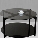 厂家直销简约现代金属烤漆客厅茶桌 家具可定制钢化玻璃圆形茶几