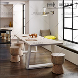 北欧餐桌椅组合实木餐桌长方形办公桌电脑桌书桌设计师家具创意