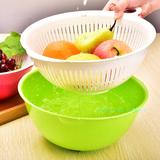 双层沥水篮塑料洗菜大号水果盆创意圆洗菜盆蔬菜厨房加厚沥水盆