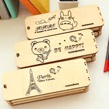 创意小学生儿童男女木制铅笔盒 日韩国多功能文具盒笔袋学习用品