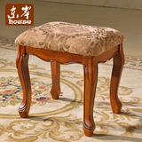 东岸家具 实木换鞋凳  欧式奢华小凳子 法式美式古典卧室梳妆凳