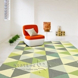时尚现代几何格子地毯客厅茶几沙发地毯卧室床边加厚手工地毯定制