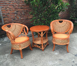 真藤椅 经典款藤椅子五件套 三件套 藤椅茶几组合 高档印尼藤编