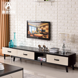 黑白电视柜茶几组合套装简约现代电视桌子小户型电视机柜地柜矮柜