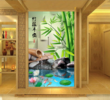 大型壁画3D田园电视背景墙客厅立体竹林山水个性壁纸卧室竹子