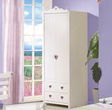 芬兰松全实木白色欧式衣柜二门二抽彩色家具特价自由组合家具定制