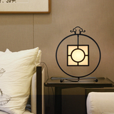 现代简约铁艺新中式台灯复古温馨床头书房灯圆形灯创意装饰灯宜家