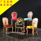 欧式实木餐椅美式简约休闲复古酒店椅北欧新古典时尚咖啡厅椅子