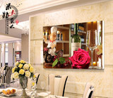 现代餐厅画背景墙挂画客厅装饰画无框厨房壁画风景花卉酒店画单幅