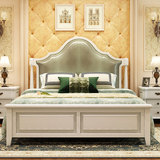 美式床实木床 白色双人床 卧室家具床美式乡村床1.8/1.5米欧式床