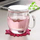 办公室大容量喝水带把有盖玻璃杯茶水分离泡茶喝茶茶叶杯子绿茶杯