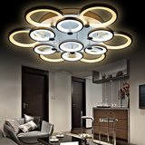 现代简约led圆形吸顶灯亚克力大气客厅灯调光卧室创意三头餐厅灯