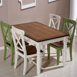实木餐桌椅组合水曲柳地中海小户型美式乡村现代简约正品特价包邮